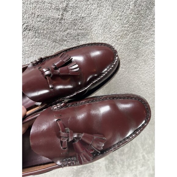 Vtg 60s 70s GH Bass Weejuns Men’s 12 C Oxblood Leather Tassel loafers Made USA - Picture 6 of 13